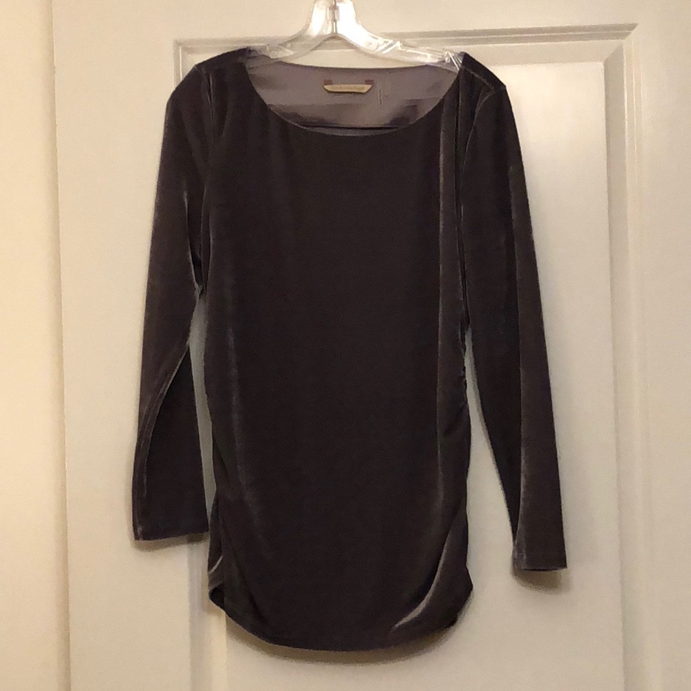 Gray velvet top